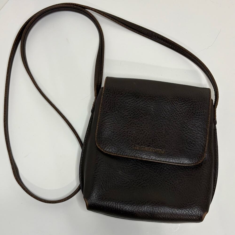 Vintage Liz Claiborne Small Brown Leather Shoulder Bag Crossbody bag